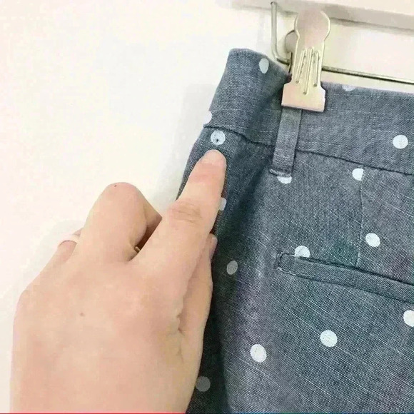 J. Crew Chambray Polka Dot City Fit Ankle Pants - Picture 7 of 7
